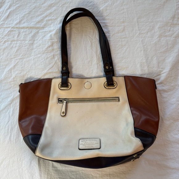 G.H. Bass & Co. Cream and Brown Tote Bag - Picture 1 of 8
